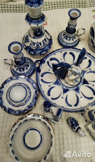 Пасхальный набор посуды новые гжель