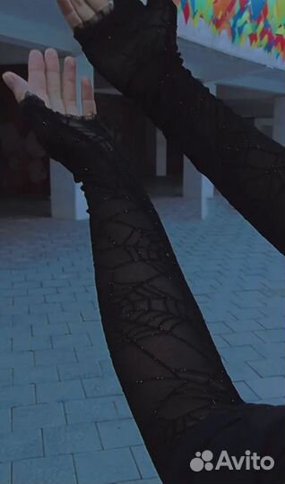 Перчатки митенки кружевные