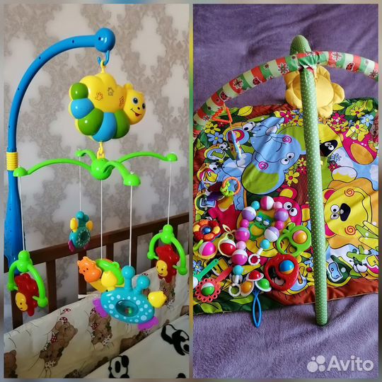 Мобиль и коврик, игрушки в подарок