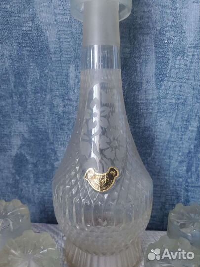 Графин хрустальный и 6 стопок/ гусь хрустальный