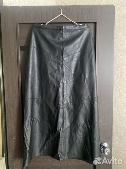 Кожаная юбка длинная