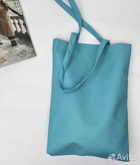 Сумка шоппер аквамарин экокожа шопер