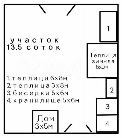 Дом 15 м² на участке 13,5 сот.