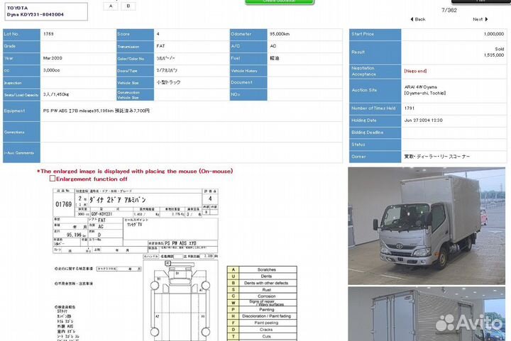 Промтоварный фургон Toyota Dyna, 2020