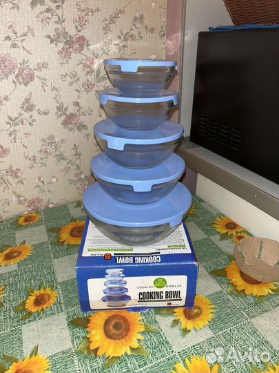 Стеклянный контейнер-матрешка 5 штук