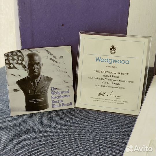 Wedgwood бюст Эйзенхауэра. Чёрный базальт