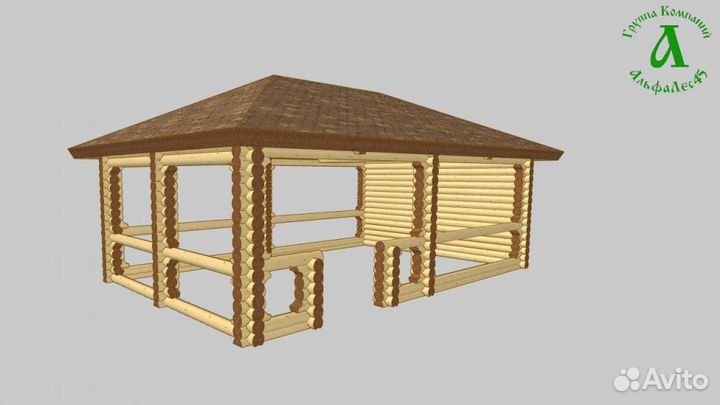 Беседки из оцилиндрованного бревна. Проекты и цены