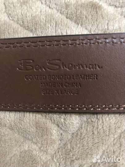 Мужской кожаный ремень коричневый