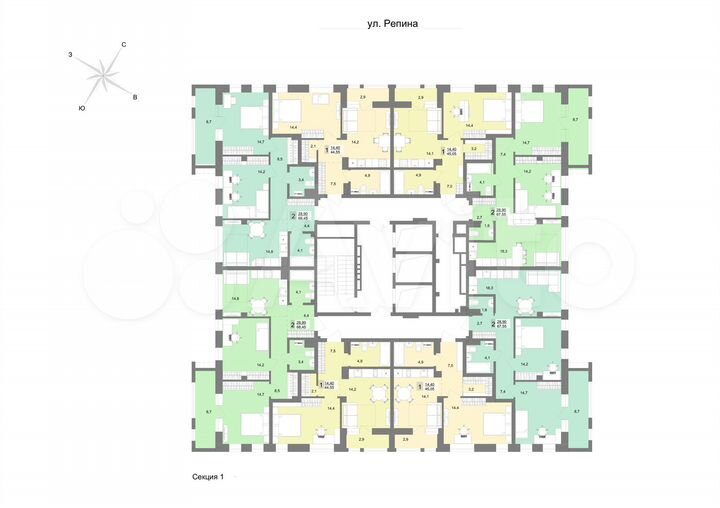 2-к. квартира, 66 м², 9/31 эт.