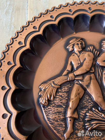 Медное панно. Италия. Винтаж