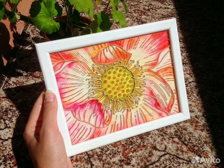 Витражная картина 2 шт Цветы