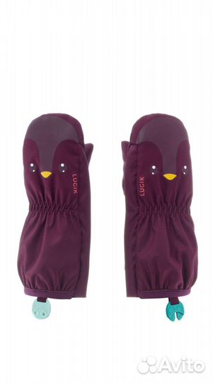 Новые варежки декатлон на 1 год голубые, бордовые
