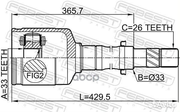 ШРУС внутренний правый 33X33X26 renault duster