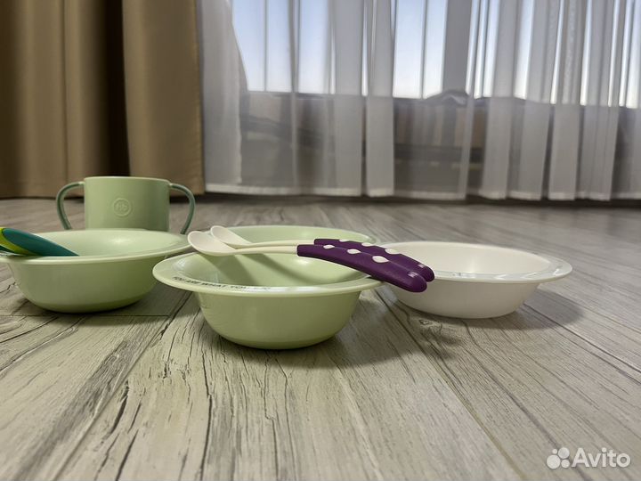 Детская посуда и ложки NUK для кормления (пакетом)