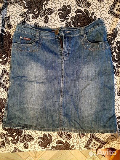 Джинсы джинсовая юбка размер 52 54 56
