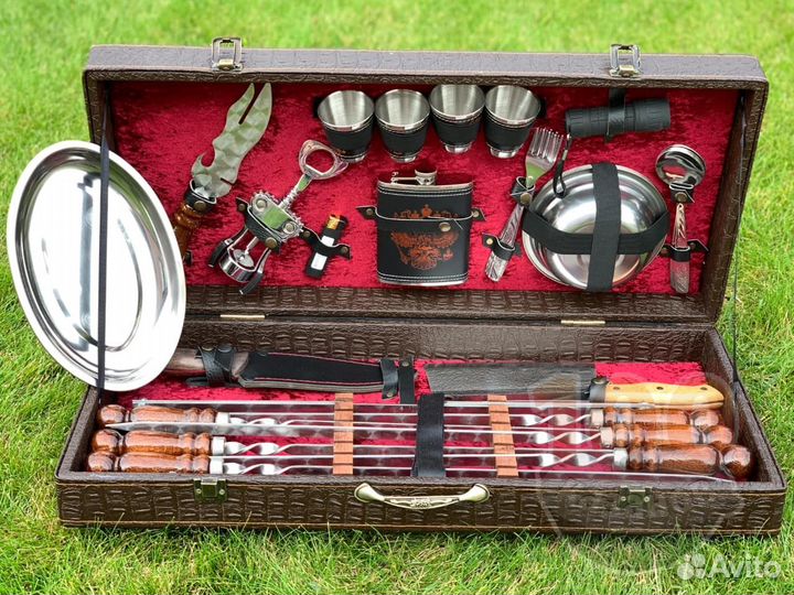 Шашлычные наборы, подарочные в кейсе