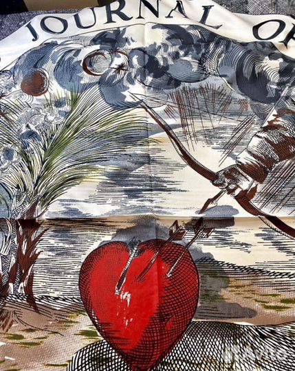 Платок Пашмина Шарф Эрме- Hermes яркое сердце