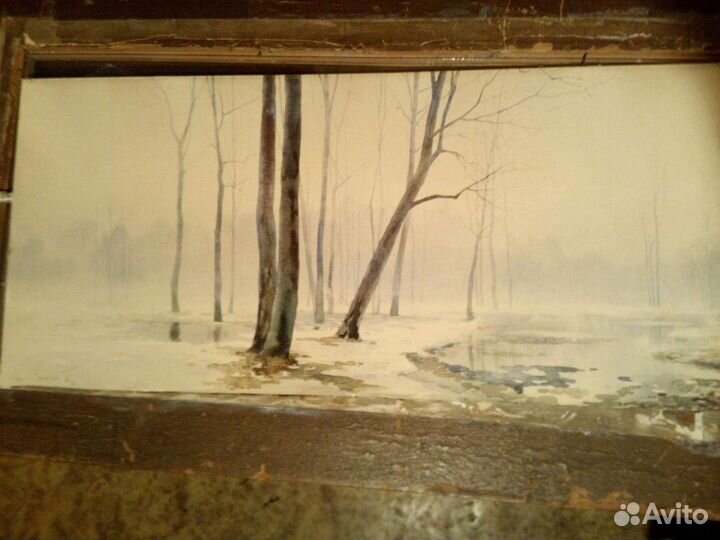 Старинная большая, картина, графика, Федор Волков