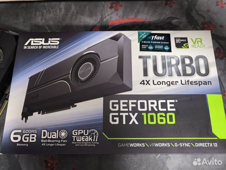 Видеокарта gtx 1060 6gb Asus turbo