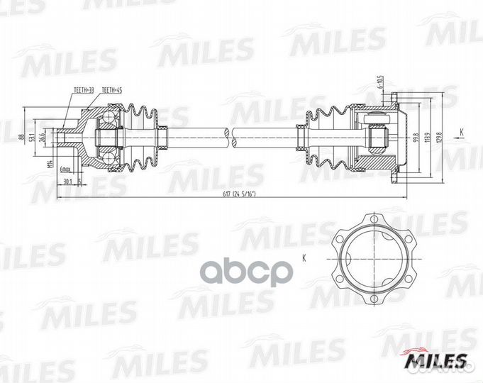 Привод в сборе правый audi A4/VW passat 1.8T-2