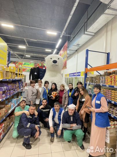 Ростовая кукла аниматор Белый мишка на праздник