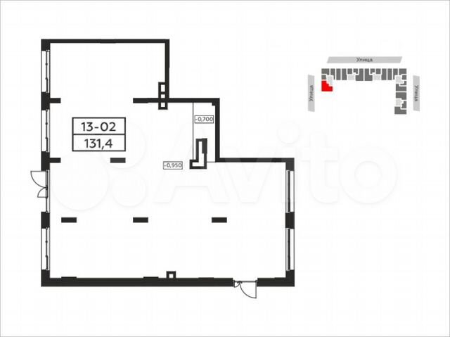 Аренда, торговое помещение, площадь 131.4 кв.м