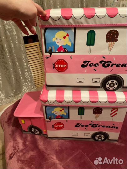 Машинка корзинка пуфик для игрушек детских вещей Н