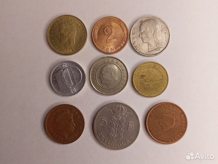 Набор монет Европы 30 штук