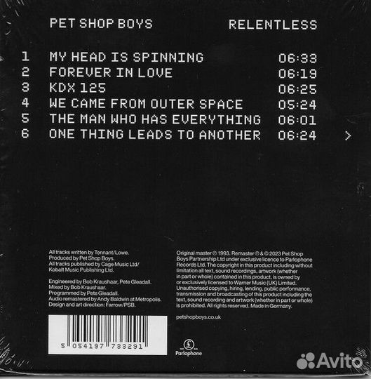 Pet Shop Boys - Relentless (digi.CD)