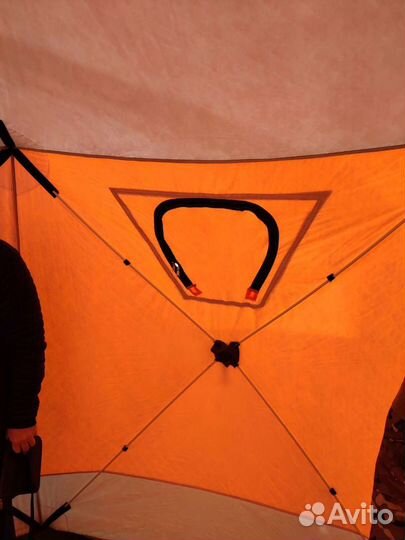 Зимняя палатка куб трёхслойная 3,6*3,2*2,2м