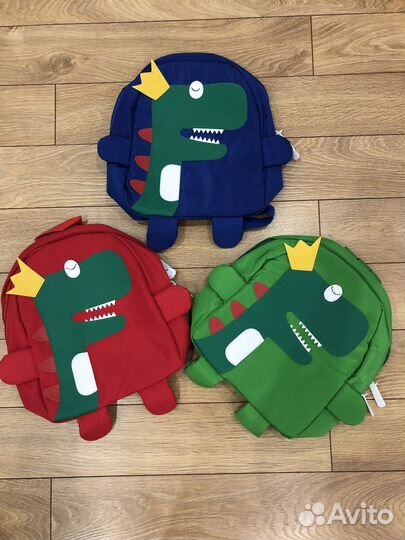 Детский Рюкзак с динозавром новый красный