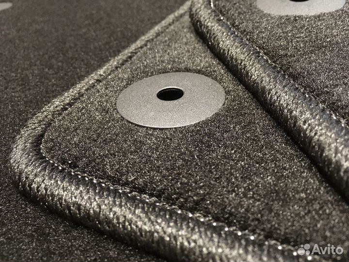 Ворсовые Премиум коврики Ауди А6 С5 черные. Велюро