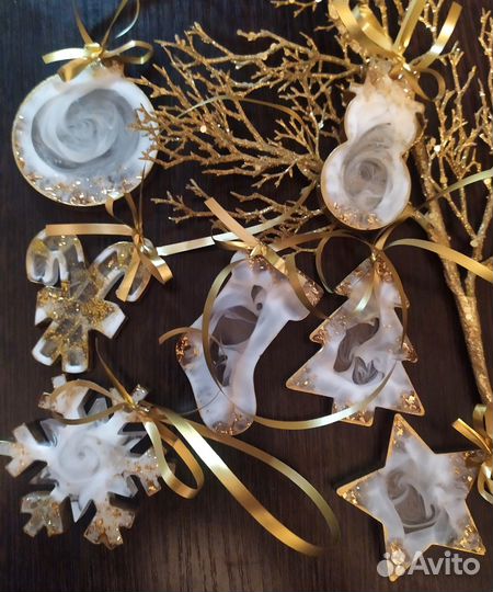 Набор ёлочных игрушек, ручная работа