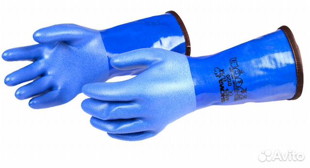 Латексные сухие перчатки Showa Blue