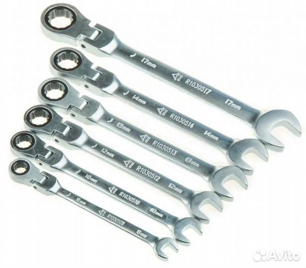 Набор ключей трещоточные, шарнирные, 6 пр