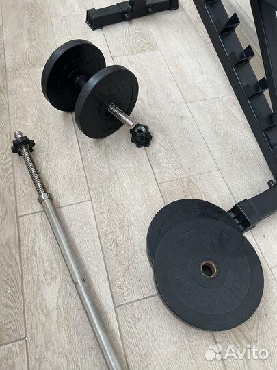 Скамья для жима и штанга