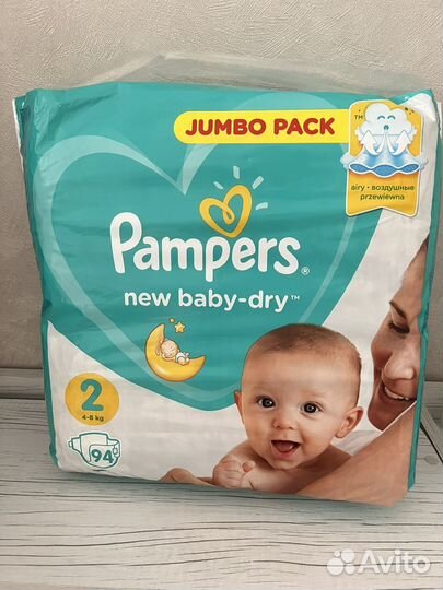 Подгузники pampers new baby-dry 2