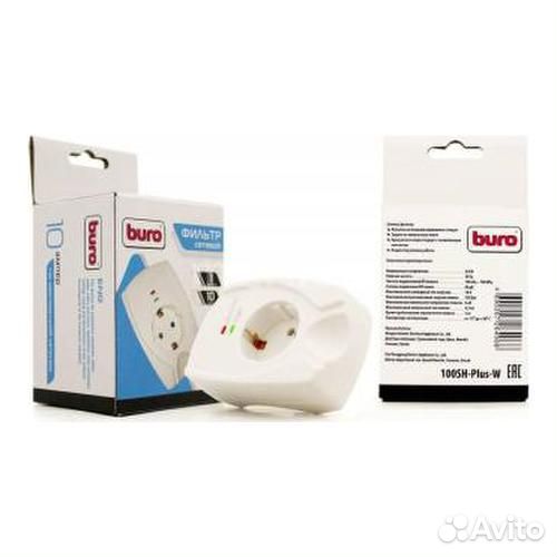 Сетевой фильтр Buro 100SH-Plus-W (1 розетка)