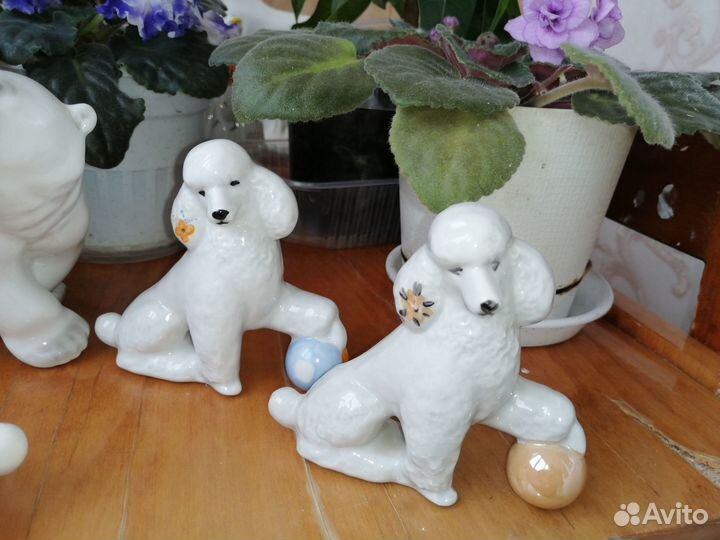 Пудель лфз Дулево стататуэтка фарфоровая