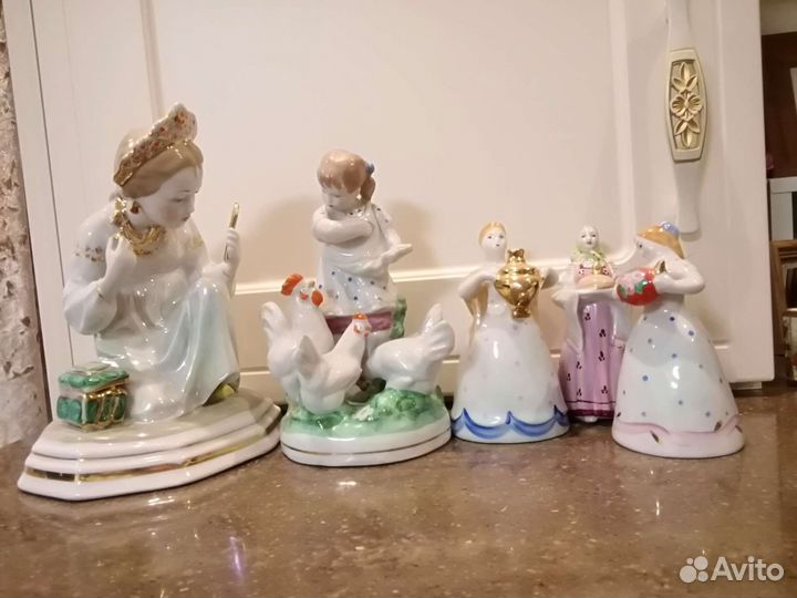 Статуэтки ссср.малахитовая вазочка и шкатулки