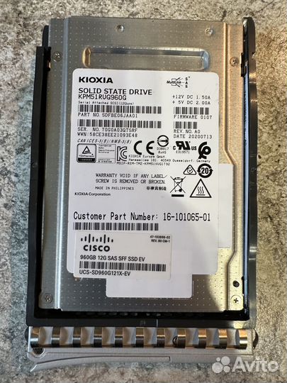 Серверный SSD 960gb kioxia PM5-R kpm51rug960g