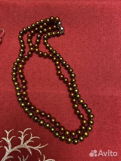 Бусы из натурального жемчуга новые