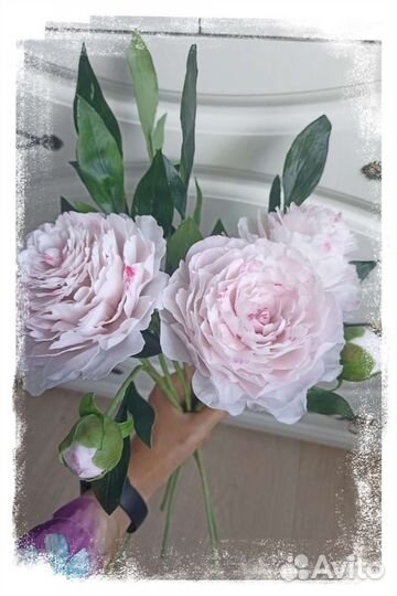 Пионы из холодного фарфора