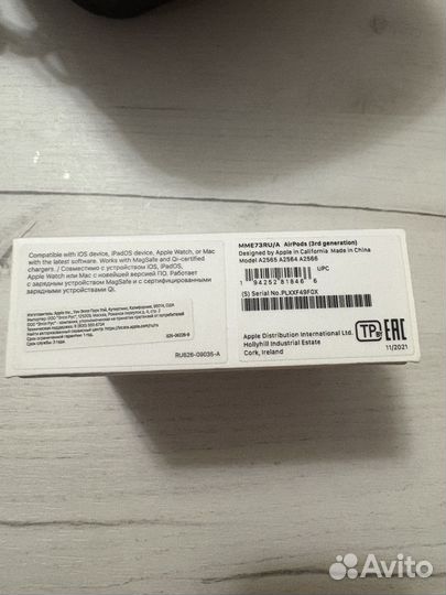 Наушники apple airpods 3