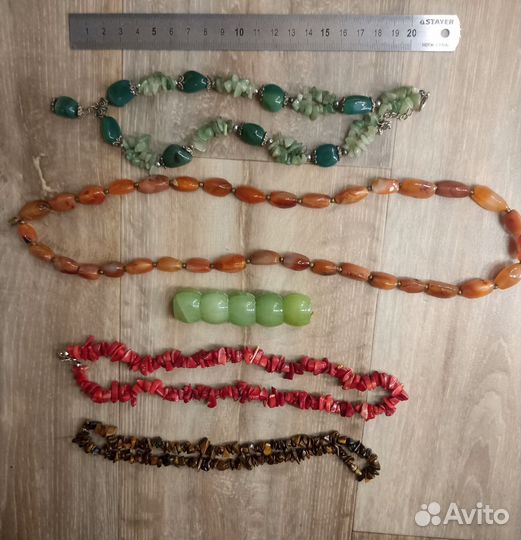 Бусы ожерелья из натуральных камней СССР