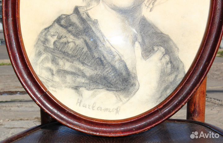 Картина старинная портрет девушки