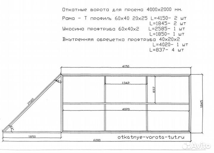 Комплект для откатных ворот