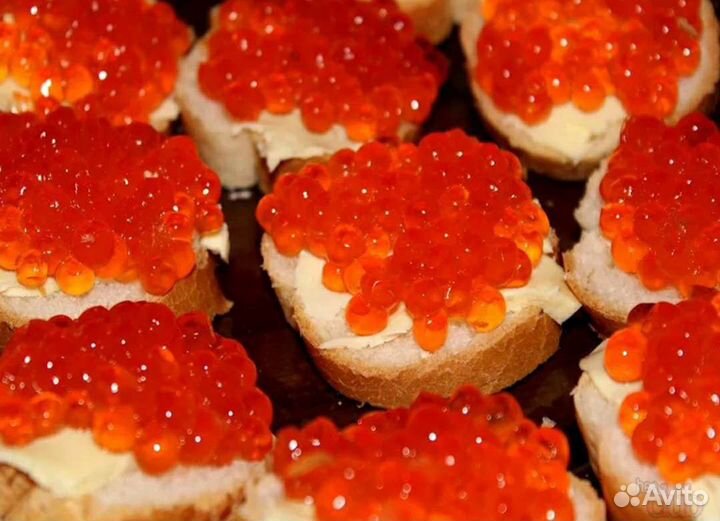 Красная икра, морепродукты, рыба