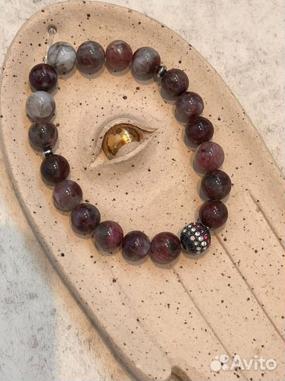 Розовый турмалин браслет ручная работа