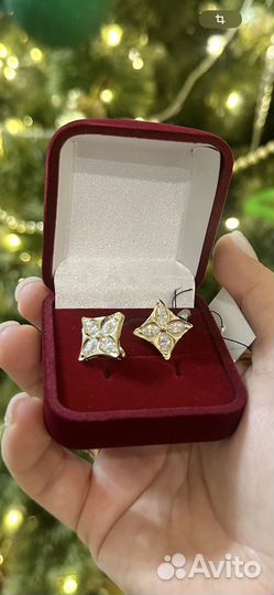 Зрлотые серьги